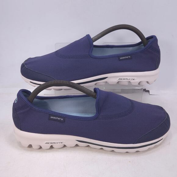 Skechers GoWalk Slip On Athletic Walking Shoe Womens Size 10 13510 Blue White - Picture 6 of 10